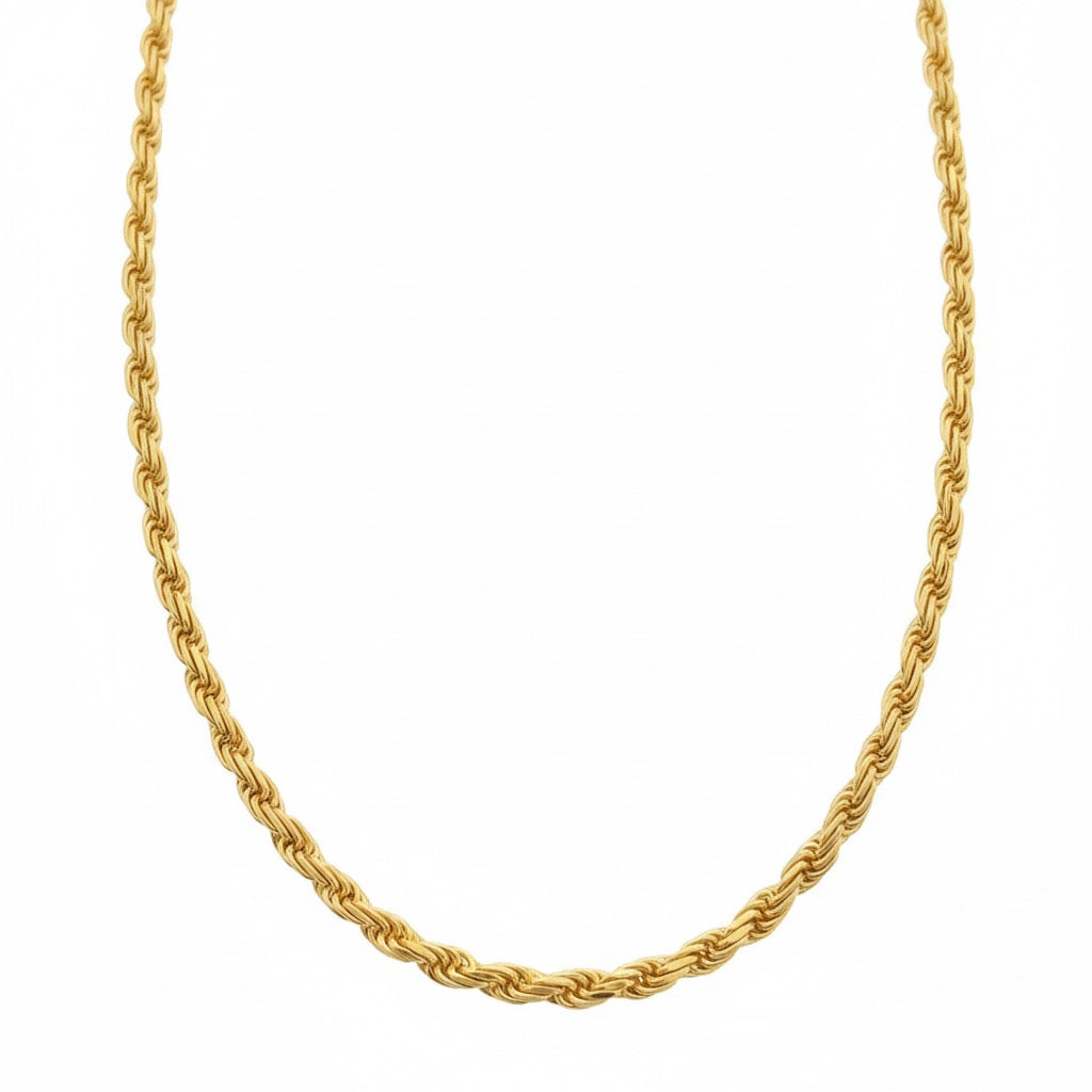 14k Gold Vermeil Rope Chain 20in 3mm