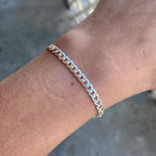 Solid Silver Curb Bracelet 4mm 7in - Prestige Jewelry