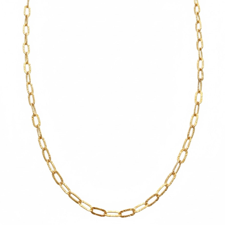 14 Karat Gold Vermeil Büroklammerkette 2,5 mm 16 Zoll