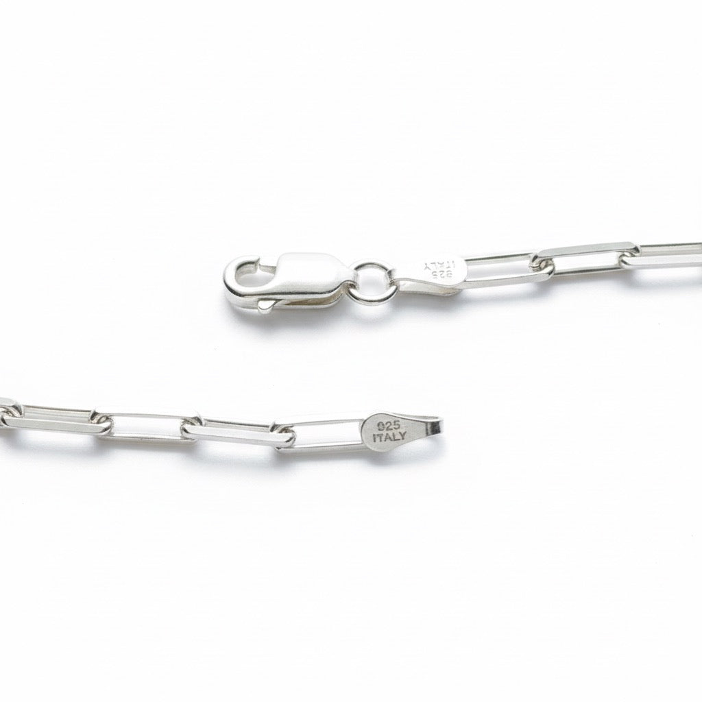 Solid Silver Paperclip Chain 3mm