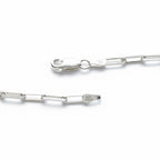 Real Solid 925 Silver Paperclip Chain 3mm