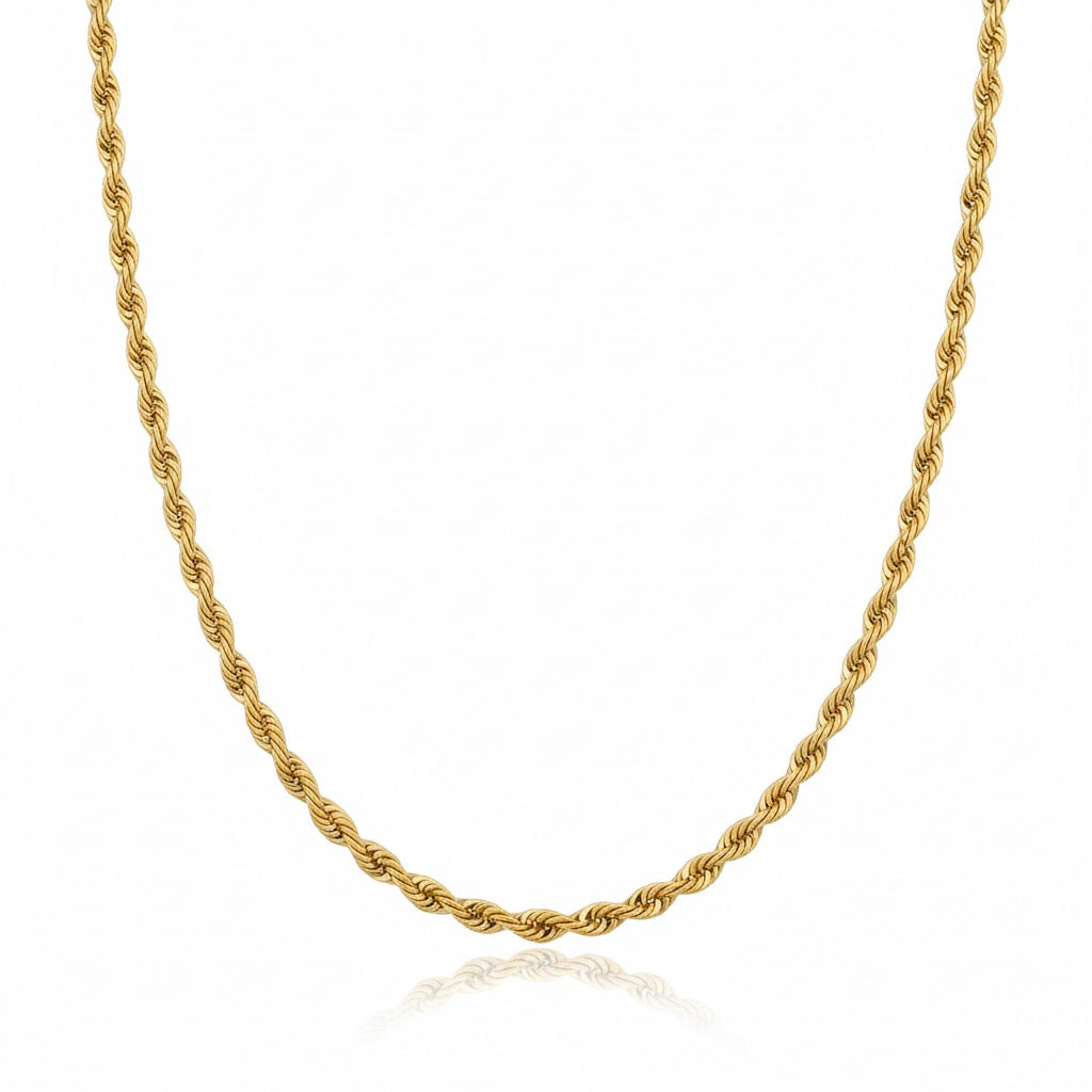 10k Solid Gold Rope Chain 20in 3mm