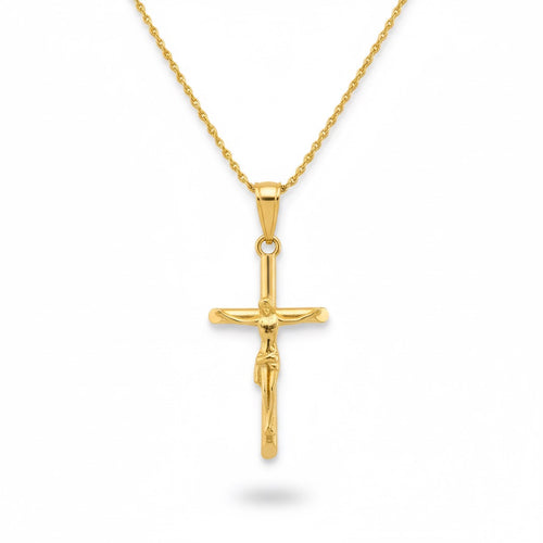 14k Gold Vermeil Chain and Cross Set