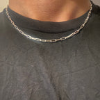 Real Solid 925 Silver Paperclip Chain 3mm