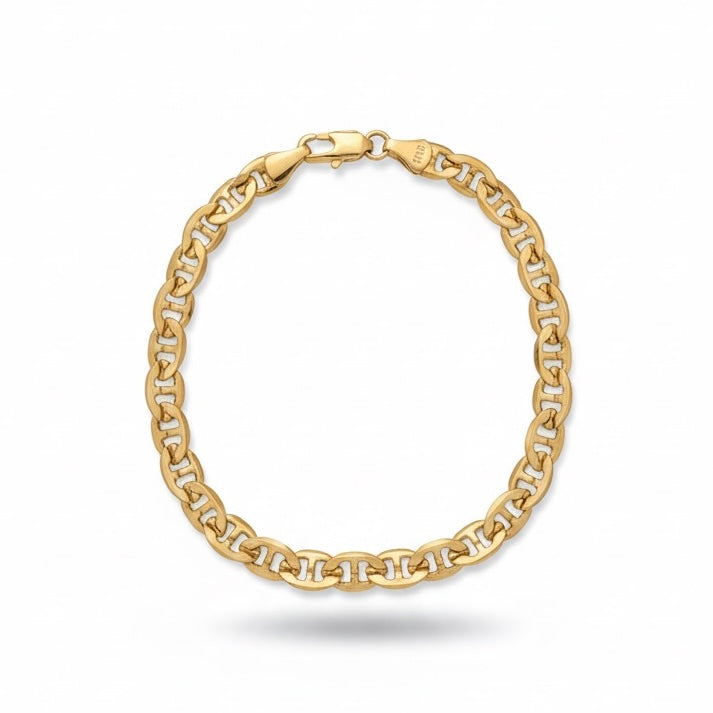 Gold Mariner Link Bracelet 8in 6mm