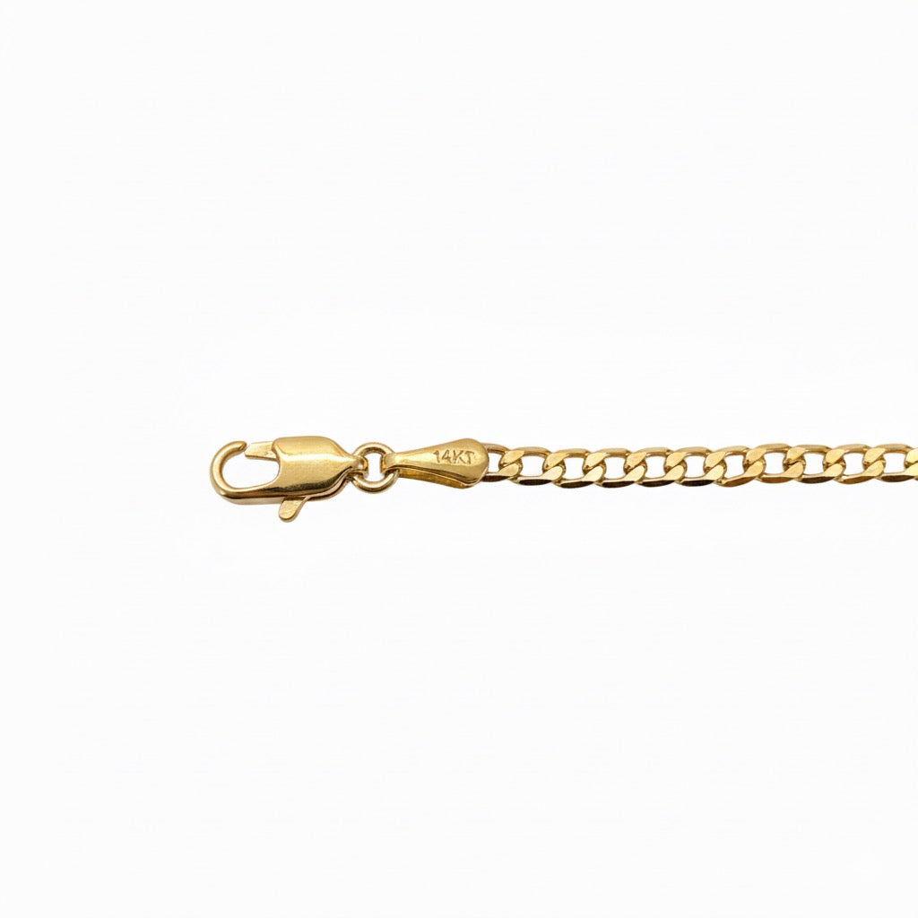 Solid Real 14k Gold Cuban Link Chain 20in 3mm