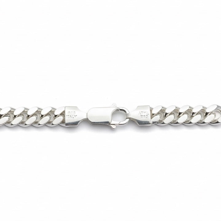 Solid Silver Miami Cuban Link Chain 20in 6mm