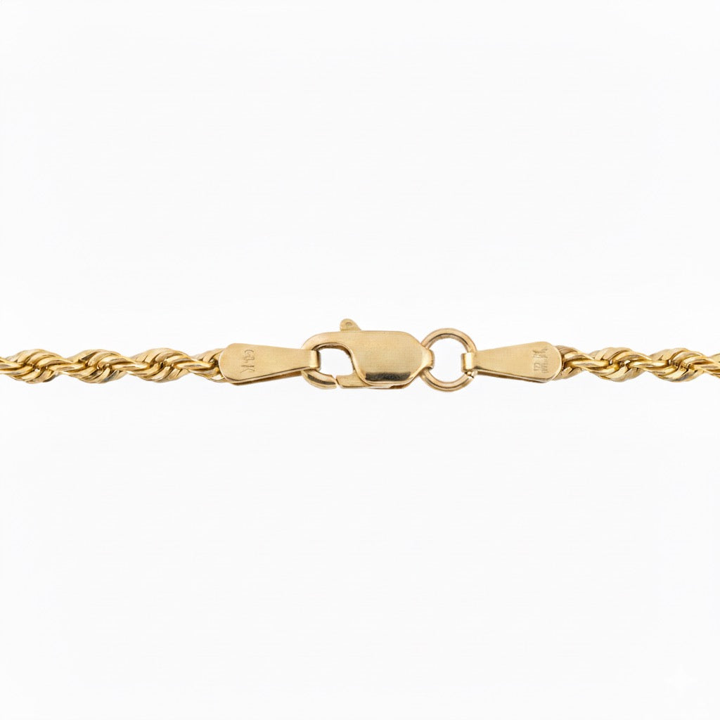 Solid Real 14k Gold Rope Chain 18in 2mm