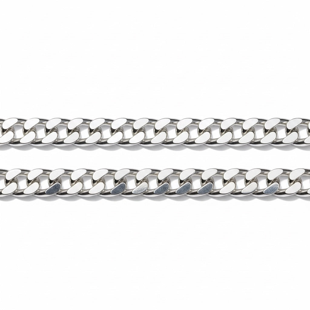 Solid Silver Miami Cuban Link Chain 20in 6mm