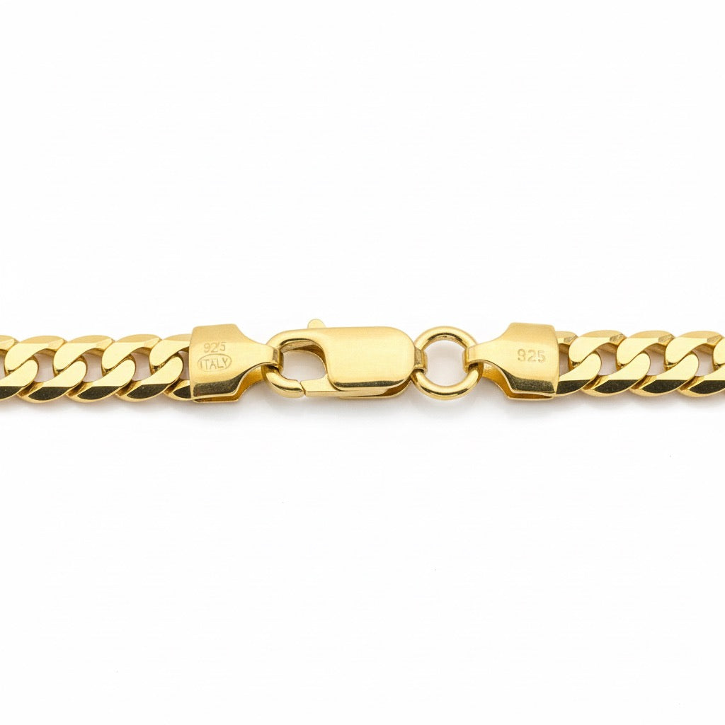 14k Gold Vermeil Curb Link Chain 6mm