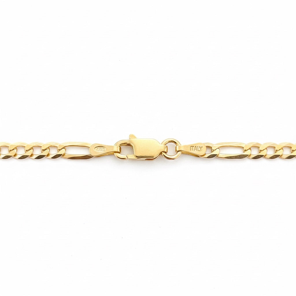 14k Gold Vermeil Figaro Chain 20in 4mm