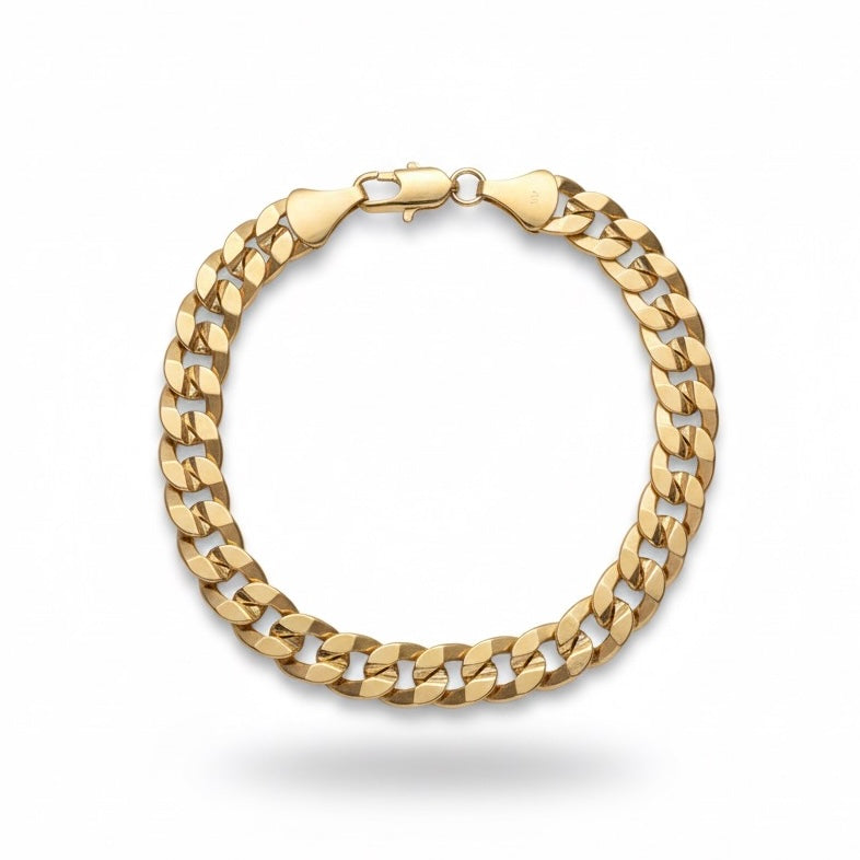 Gold Cuban Link Bracelet 9in 10mm