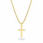 14 Karat Gold Vermeil Kreuz und Seilkettenset