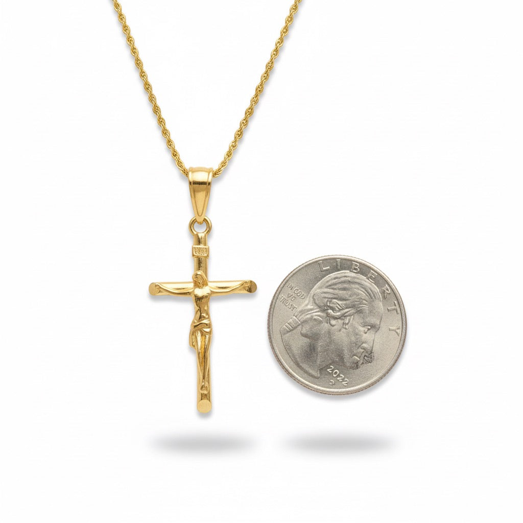 14k Gold Vermeil Chain and Cross Set