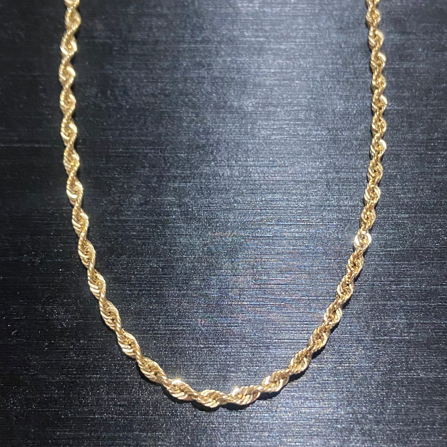 Massive echte 14 Karat Gold Kordelkette 18 Zoll 2 mm