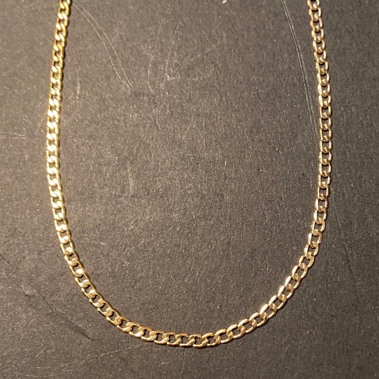 Massive echte kubanische Gliederkette aus 14 Karat Gold, 18 Zoll, 3 mm