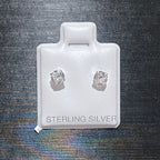 Real Solid 925 Silver Round CZ Studs 4mm