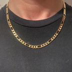 Solid Real 14k Gold Figaro Chain 20in 6mm - Prestige Jewelry