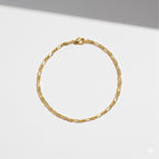 14 Karat Gold Vermeil Mikro Figaro Armband 2mm 7in