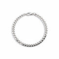 Real Solid 925 Silver Curb Bracelet 4mm 7in