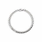 Real Solid 925 Silver Curb Bracelet 4mm 7in
