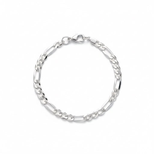 Figaro-Armband aus massivem Silber, 5 mm, 20 cm