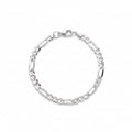 Real Solid 925 Silver Figaro Bracelet 5mm 8in