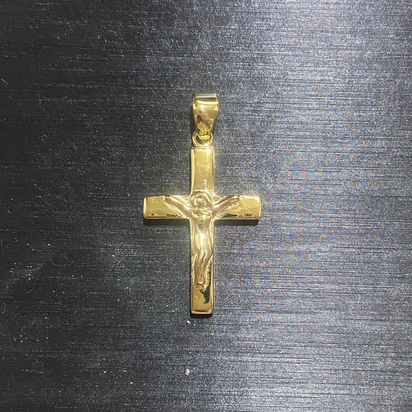 14 Karat Gold Vermeil Röhrenkreuz