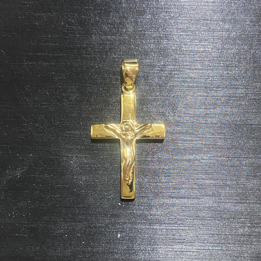 14 Karat Gold Vermeil Röhrenkreuz