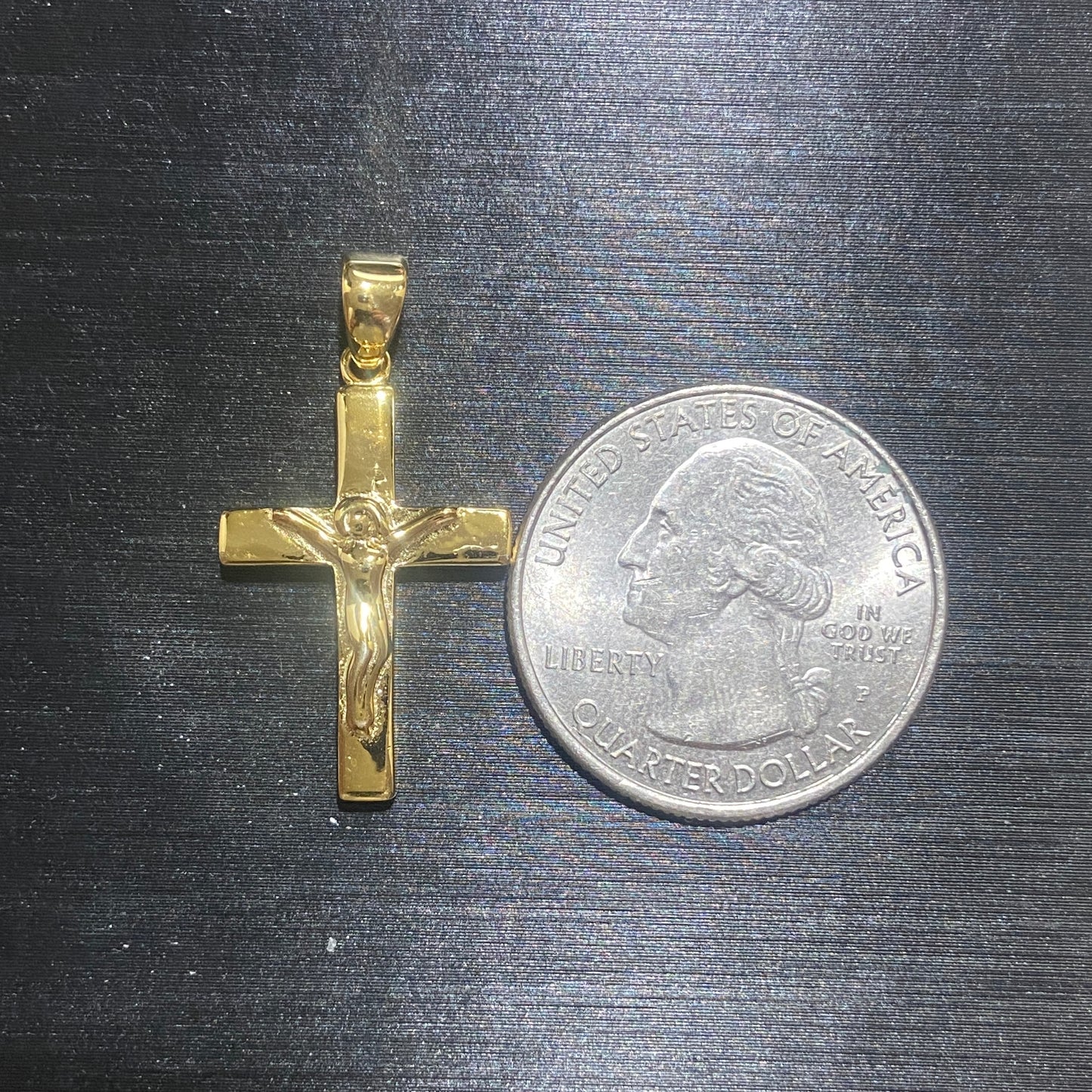 14 Karat Gold Vermeil Röhrenkreuz