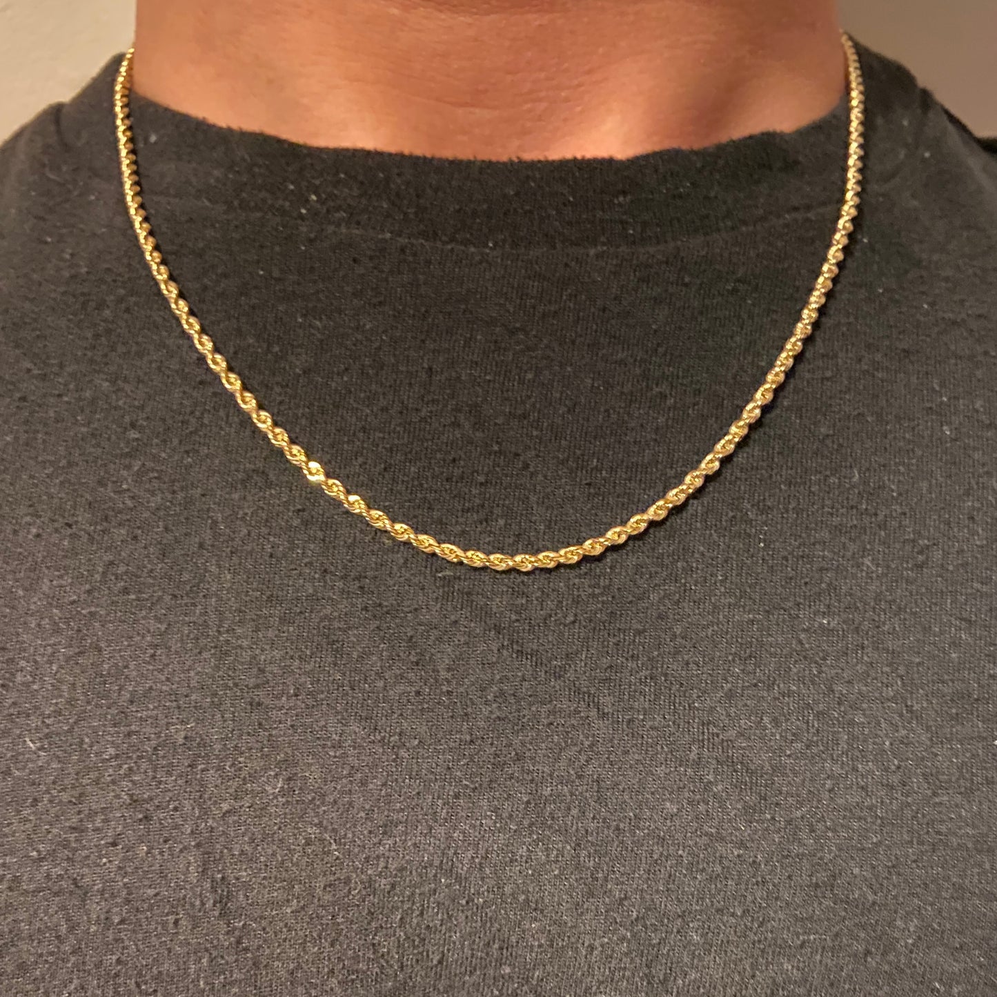 Solid Real 10k Gold Rope Chain 20in 3mm