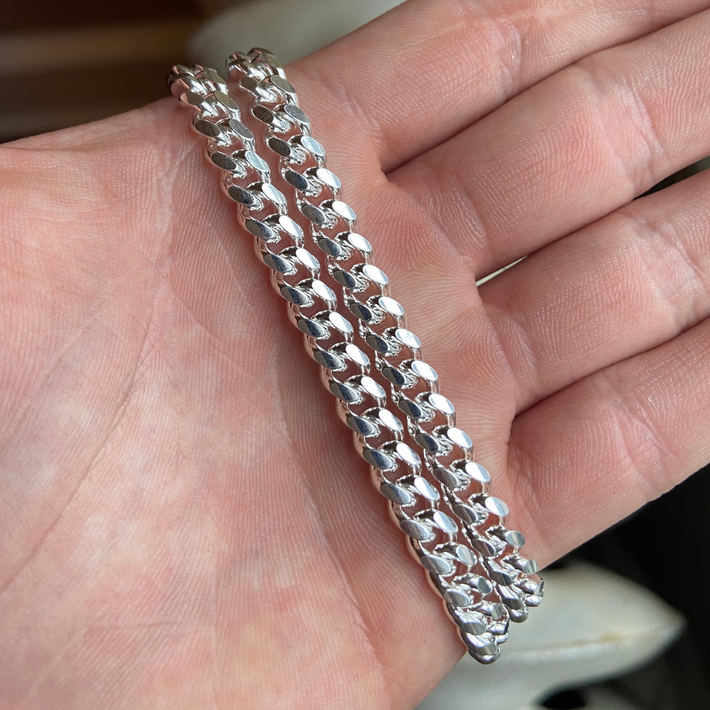 Solid Silver Miami Cuban Link Chain 20in 6mm