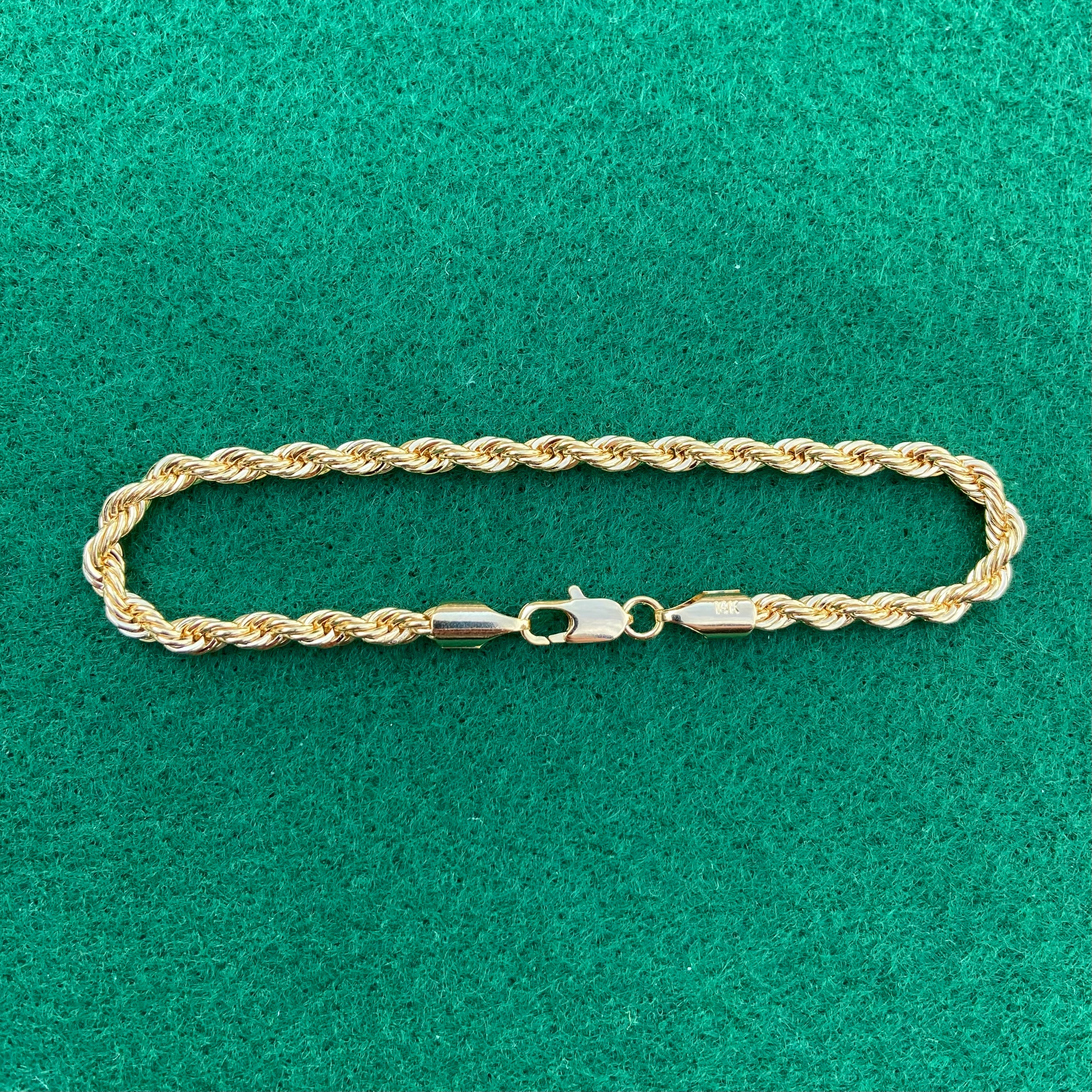 Buy 10k Yellow Gold Thick Smooth Hollow Rope Bracelet 8.50 Inch 8mm Online  at SO ICY JEWELRY