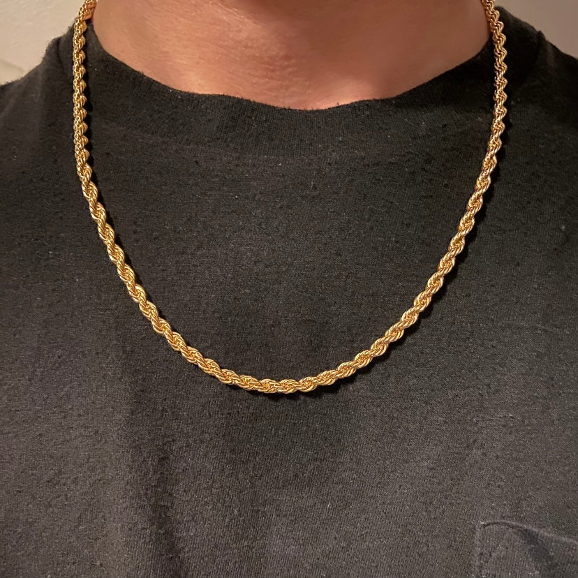 Gold Rope Chain 20in 4mm – Prestige Jewelry