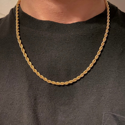 14k Gold Layered Rope Chain 20in 4mm