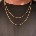 14k Gold Vermeil Rope Chain Set - Prestige Jewelry