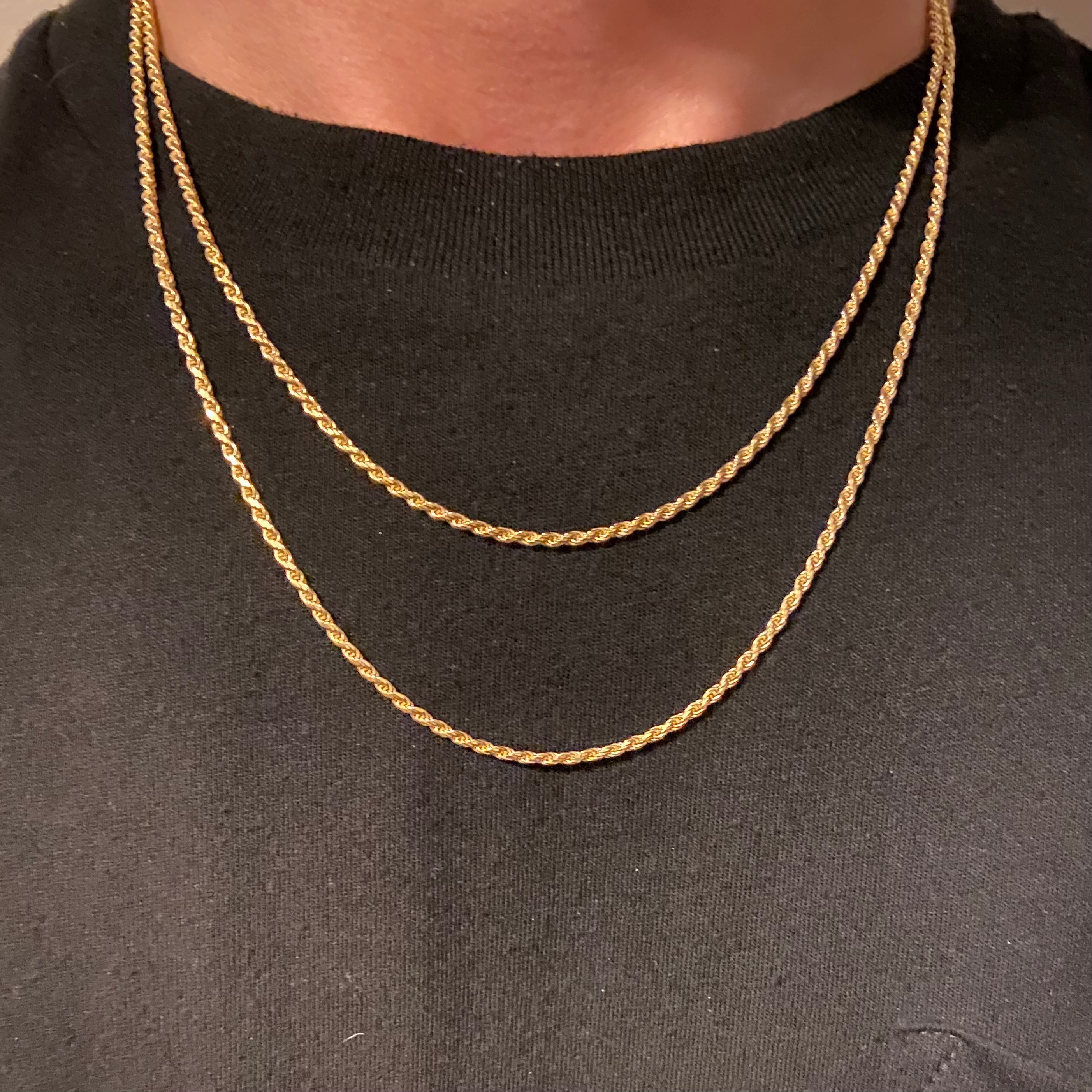 14k Gold Vermeil Rope Chain Set - Prestige Jewelry