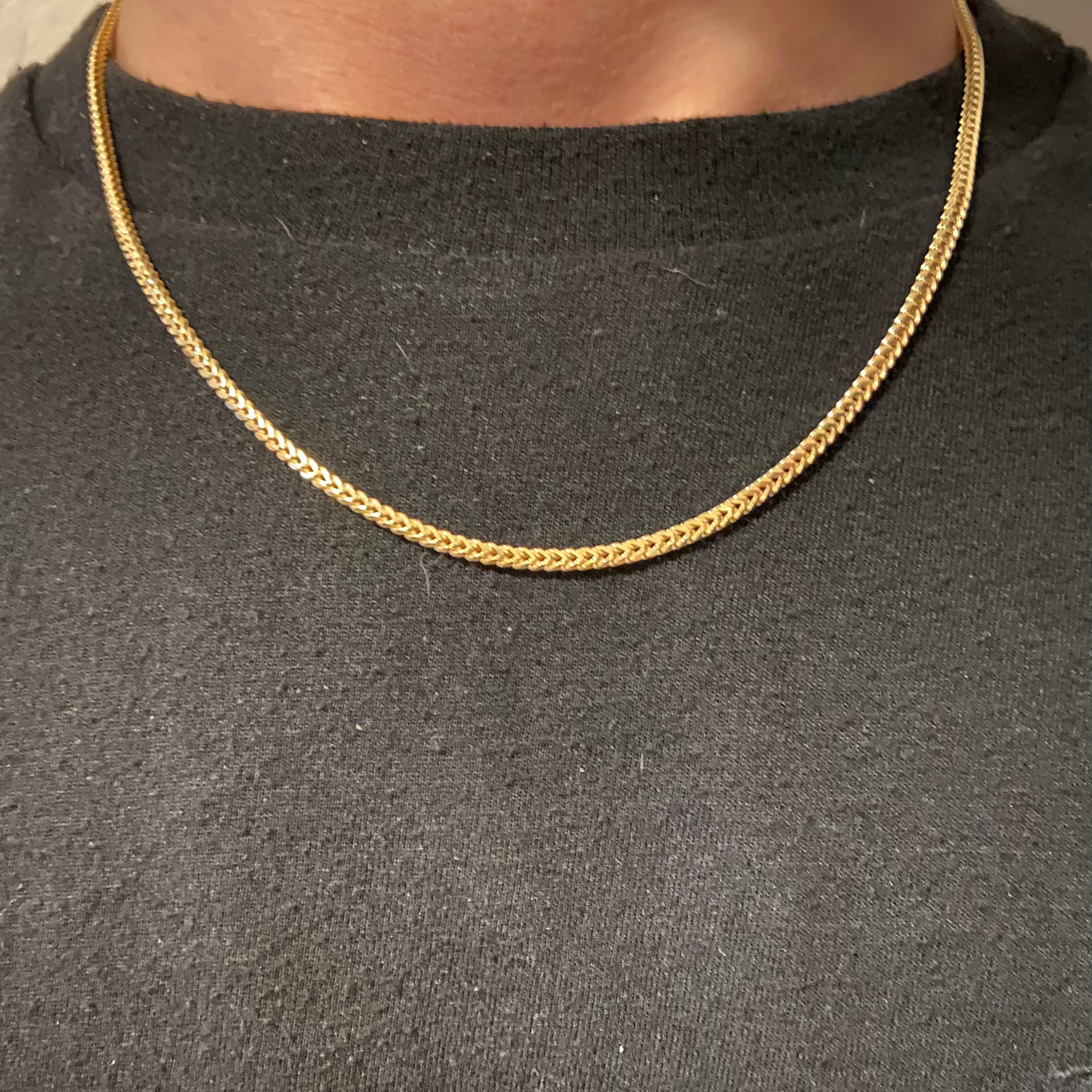 14k Gold Vermeil Franco Chain 18in 2mm - Prestige Jewelry