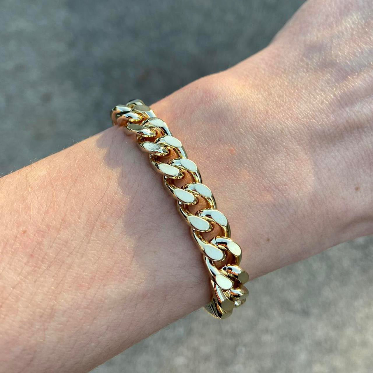 14k Gold Layered Cuban Link Bracelet 8in 9mm - Prestige Jewelry