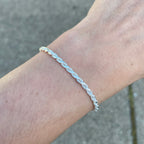Solid Silver Rope Bracelet 3mm 8in - Prestige Jewelry