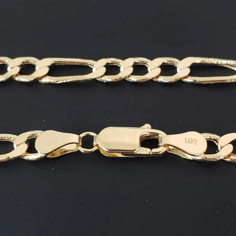 Solid Real 14k Gold Figaro Chain 20in 4mm
