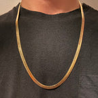 14k Gold Layered Herringbone Chain 24in 6mm - Prestige Jewelry