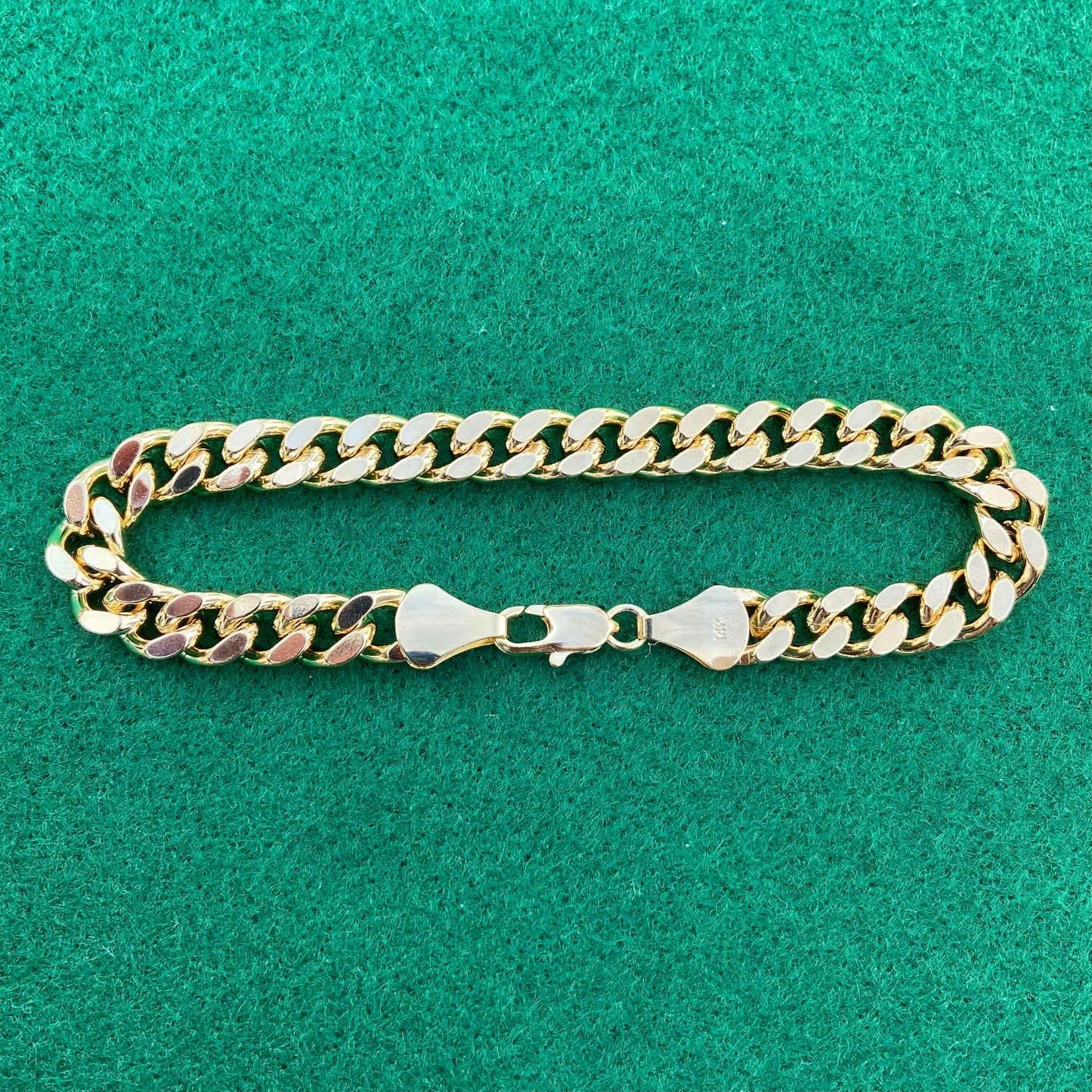 14k Gold Layered Cuban Link Bracelet 8in 9in