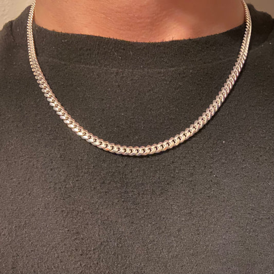 Solid Silver Miami Cuban Link 18in 4mm