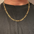 Solid Real 14k Gold Figaro Chain 20in 4mm - Prestige Jewelry
