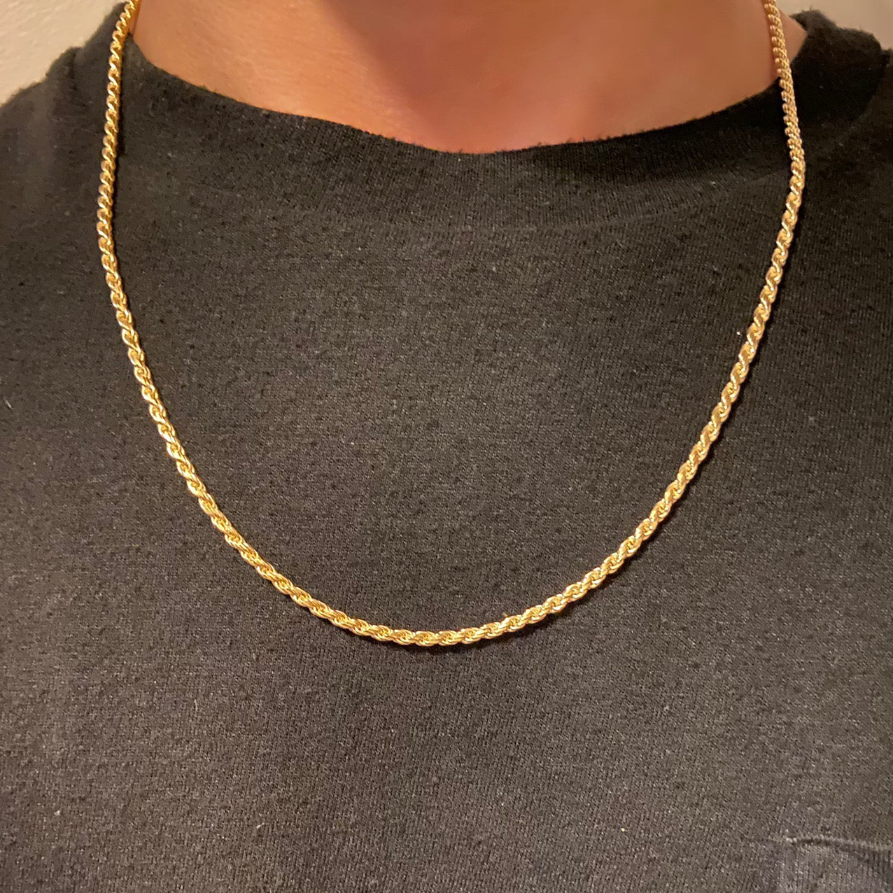 14k Gold Vermeil Rope Chain 20in 3mm