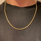 14k Gold Vermeil Rope Chain 20in 3mm - Prestige Jewelry