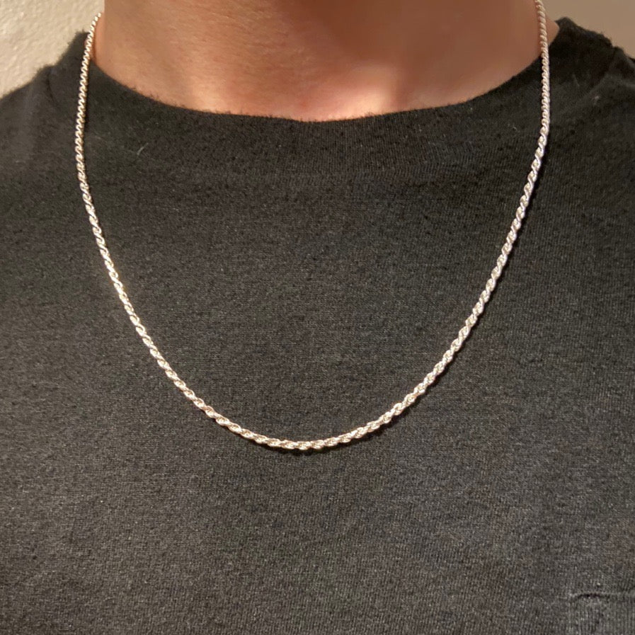 Solid Silver Rope Chain 20in 2mm