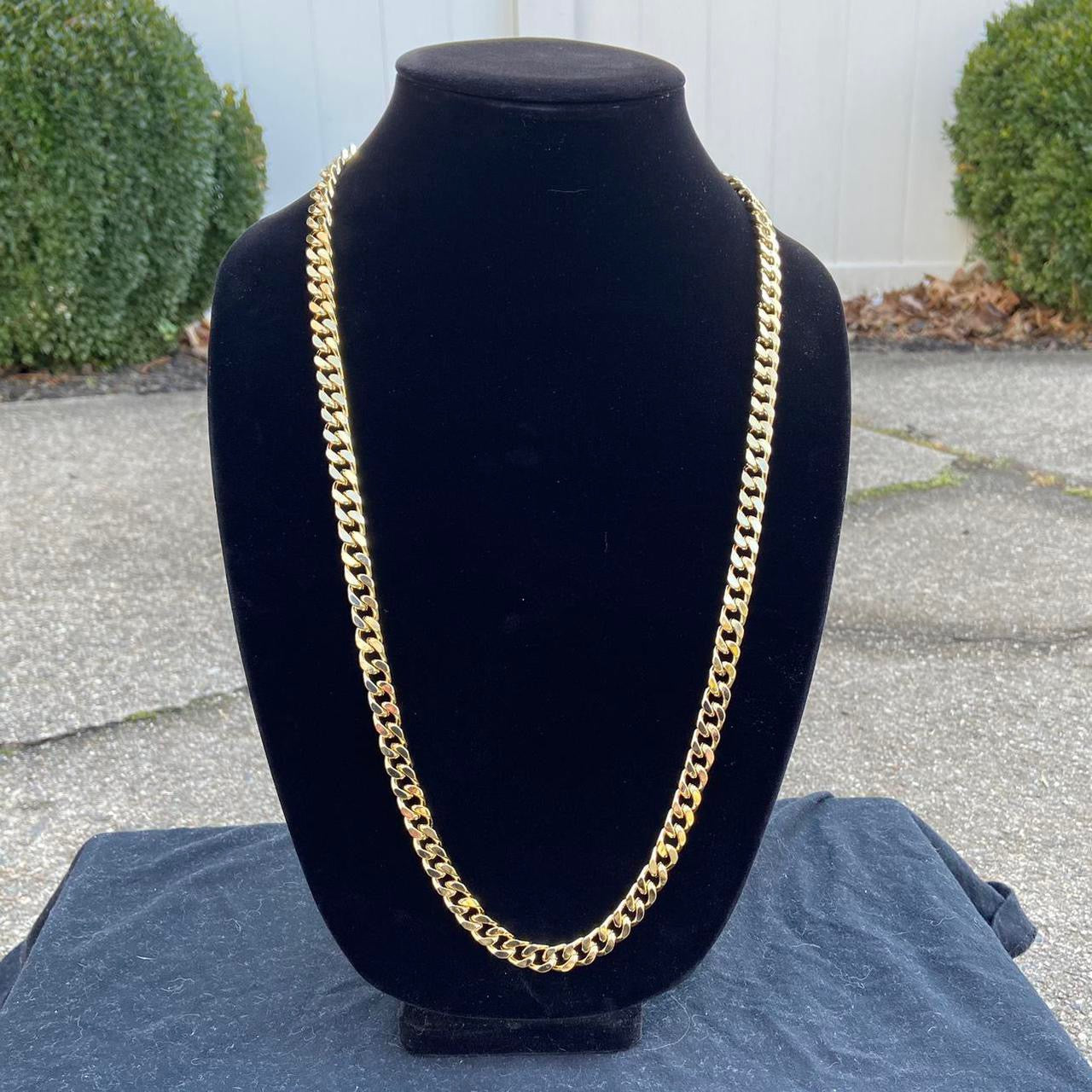 14k Gold Layered Cuban Link Chain 30in 8mm - Prestige Jewelry