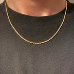 14k Gold Vermeil Rope Chain 18in 2mm - Prestige Jewelry